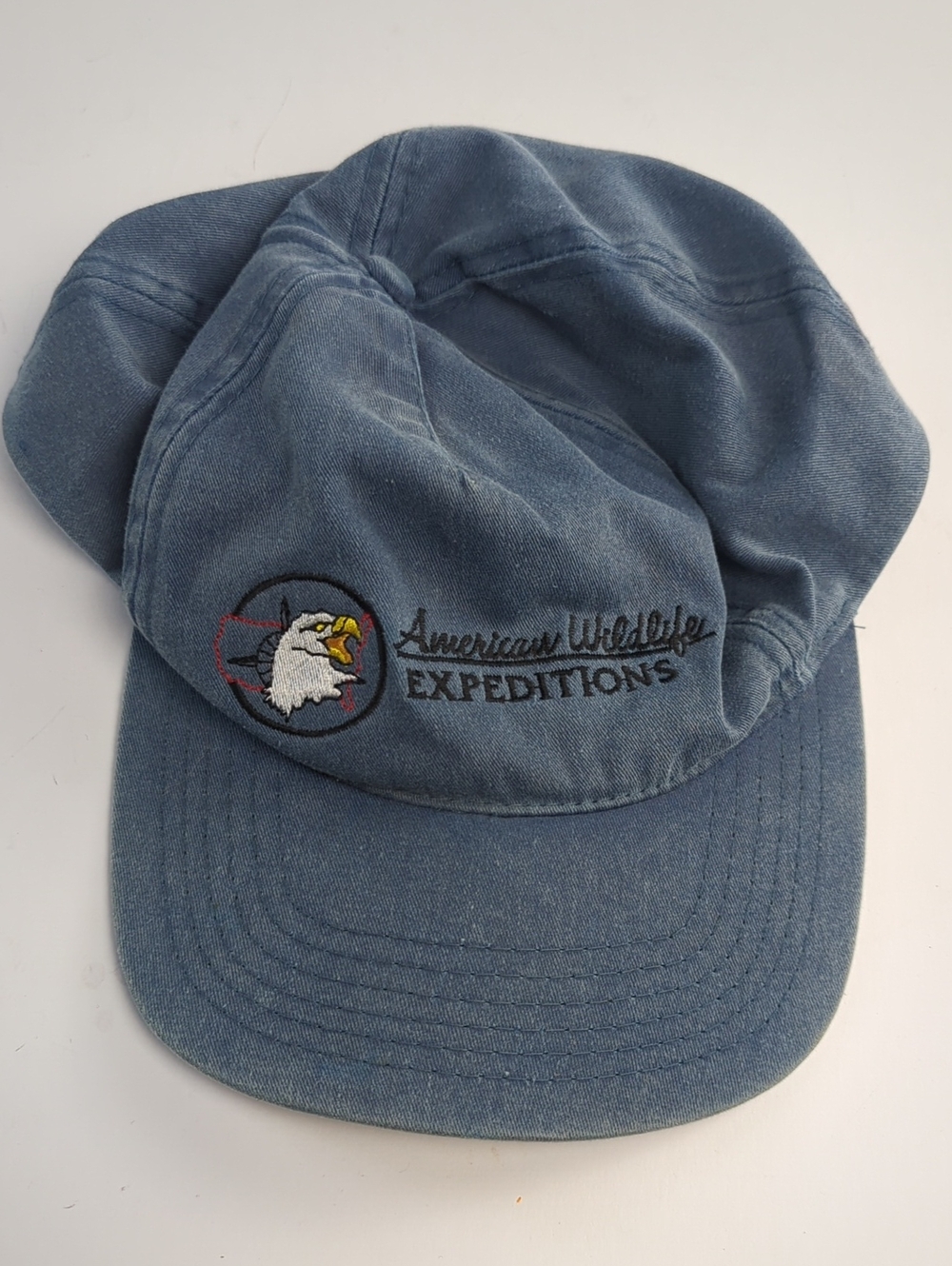 VINTAGE Kids American Wildlife Expeditions Eagle Logo Blue Cap